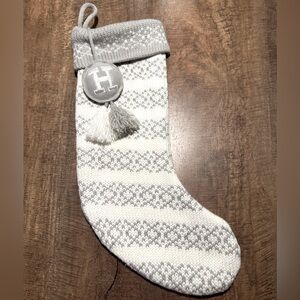 KNIT FAIR ISLE MONOGRAM STOCKING H